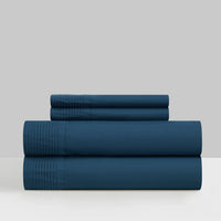 Chic Home Harley 4 Piece Pleated Sheet Set Blue