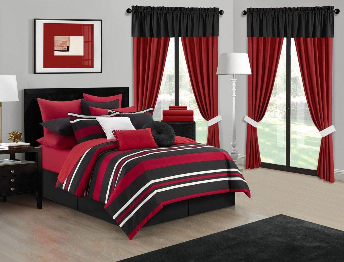 Chic Home Heniemo 30 Piece Striped Comforter Set 