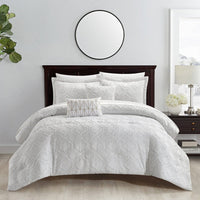 Chic Home Jane 5 Piece Jacquard Comforter Set White