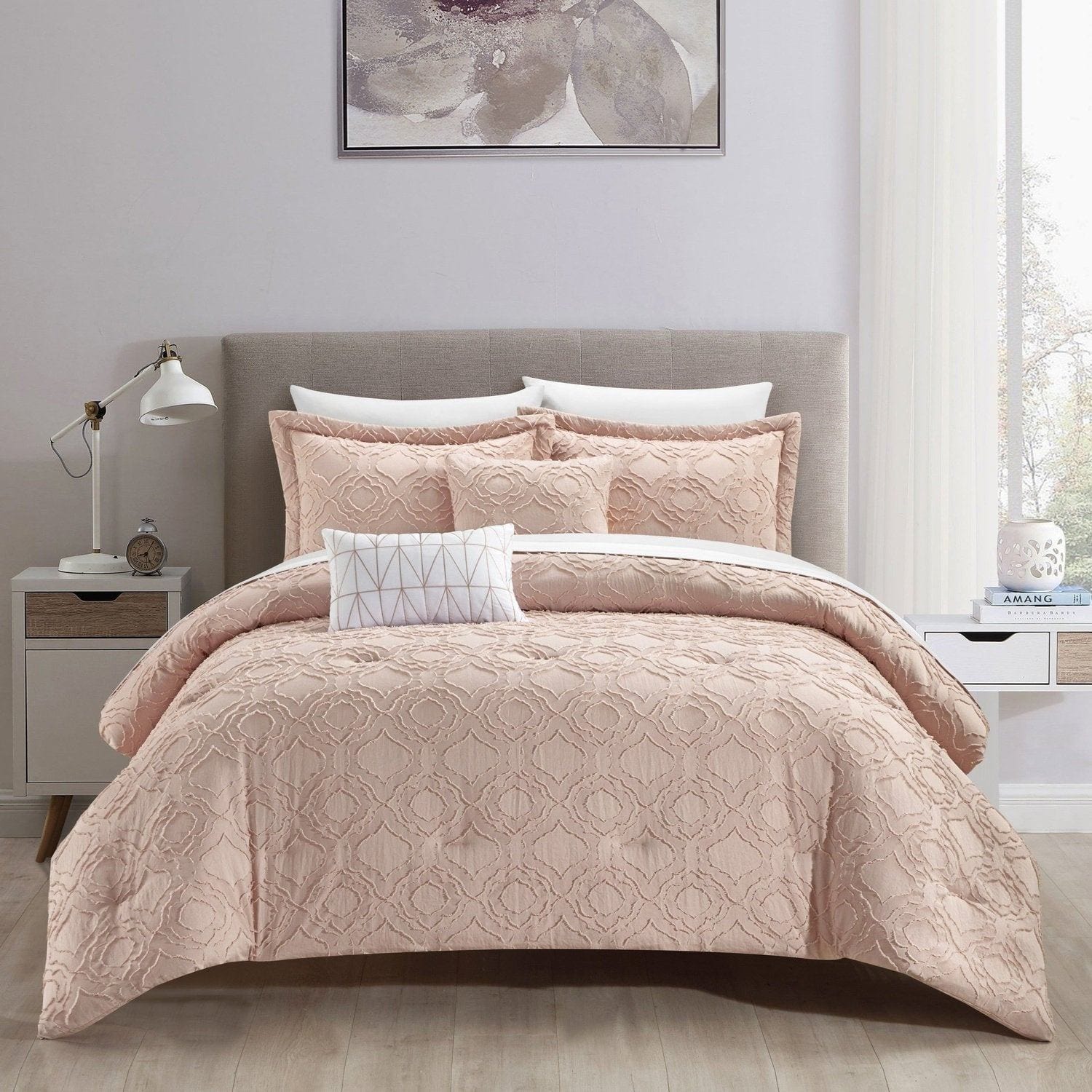 Chic Home Jane Piece Comforter Set Jacquard Geometric Pattern Bedding