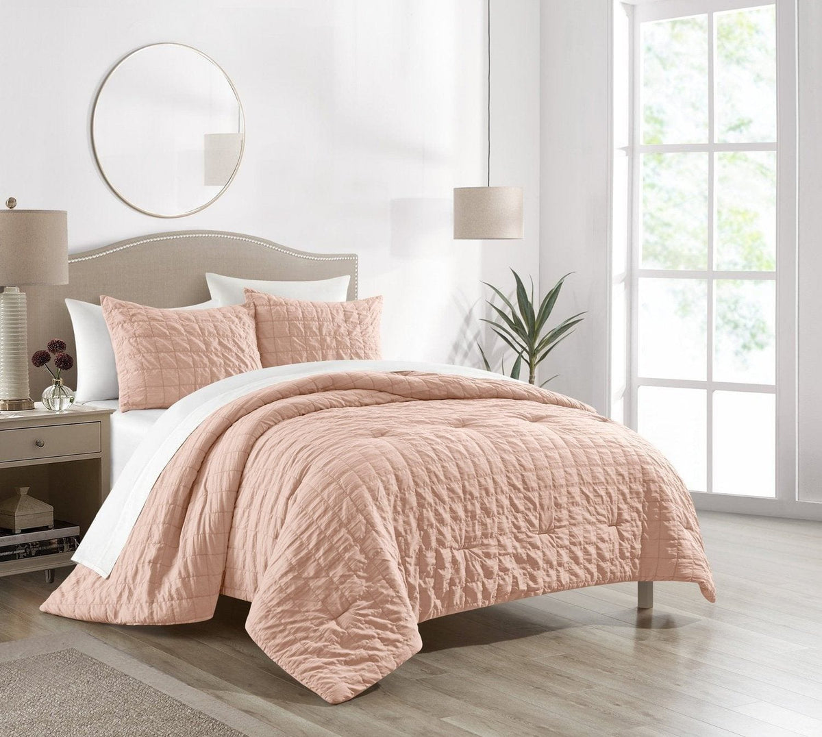 Chic Home Jessa 7 Piece Square Tile Pattern Comforter Set 