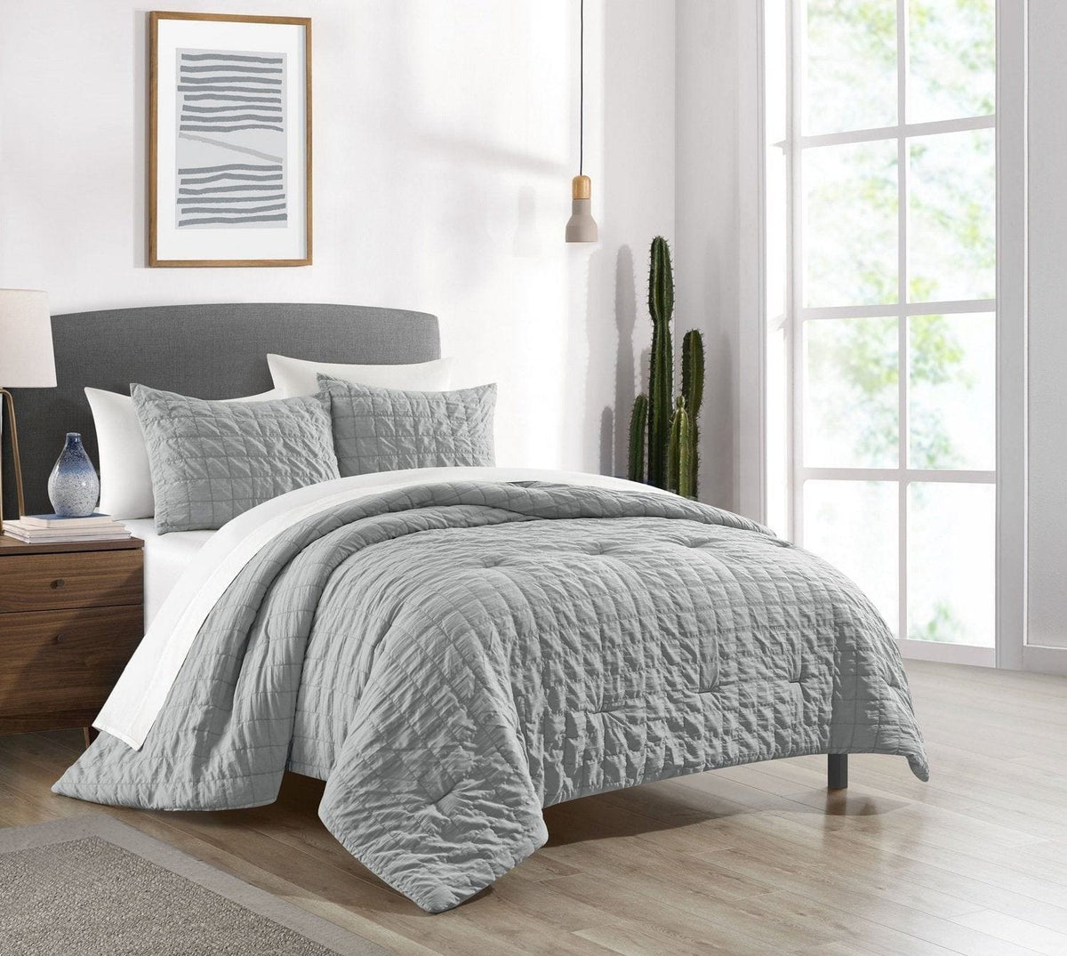 Chic Home Jessa 7 Piece Square Tile Pattern Comforter Set 