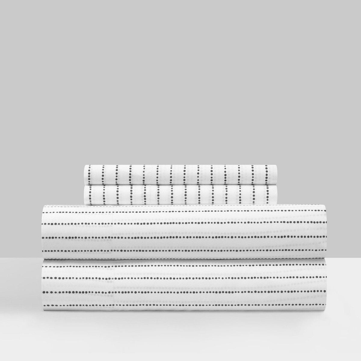 Chic Home Kailey 4 Piece Dot Striped Sheet Set Charcoal