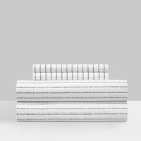 Chic Home Kailey 4 Piece Dot Striped Sheet Set Charcoal