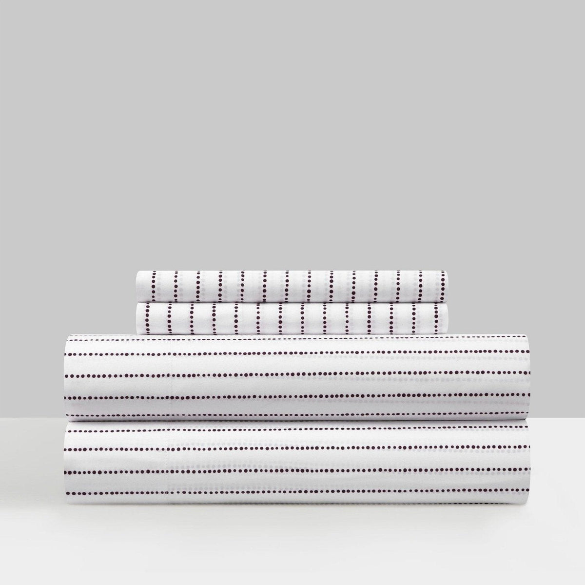 Chic Home Kailey 4 Piece Dot Striped Sheet Set Dark Purple