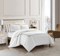 Chic Home Lewiston 7 Piece Cotton Blend 1500 TC Duvet Cover Set 