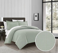 Chic Home Morgan 3 Piece Striped Duvet Cover Set 