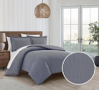 Chic Home Morgan 3 Piece Striped Duvet Cover Set 
