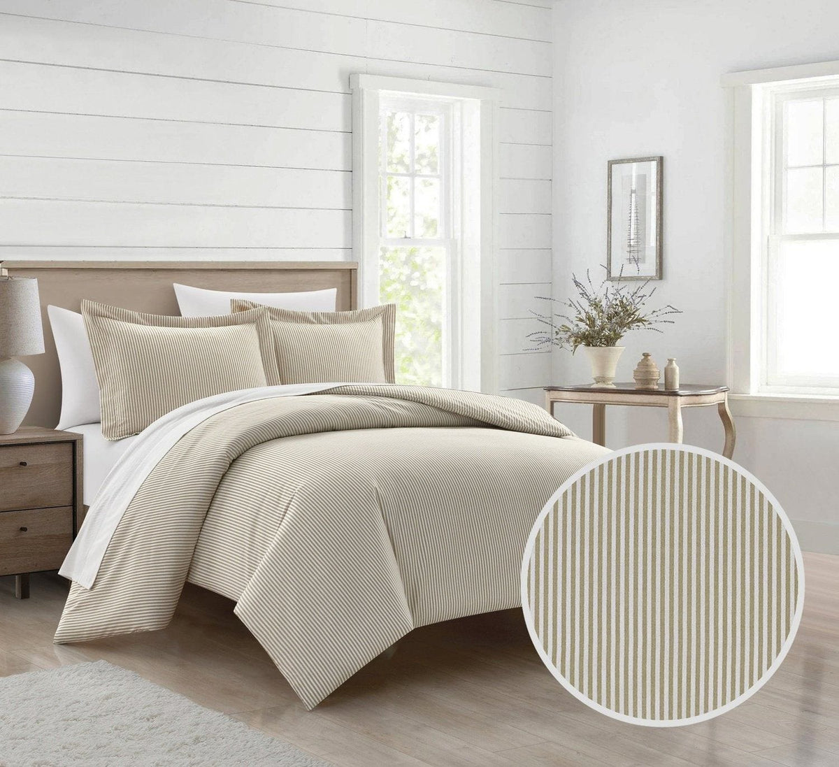 Chic Home Morgan 3 Piece Striped Duvet Cover Set 