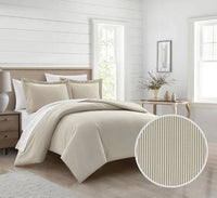 Chic Home Morgan 3 Piece Striped Duvet Cover Set 