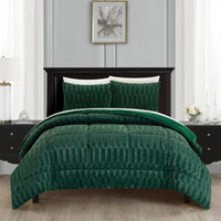 Chic Home Pacifica 3 Piece Faux Fur Comforter Set Green