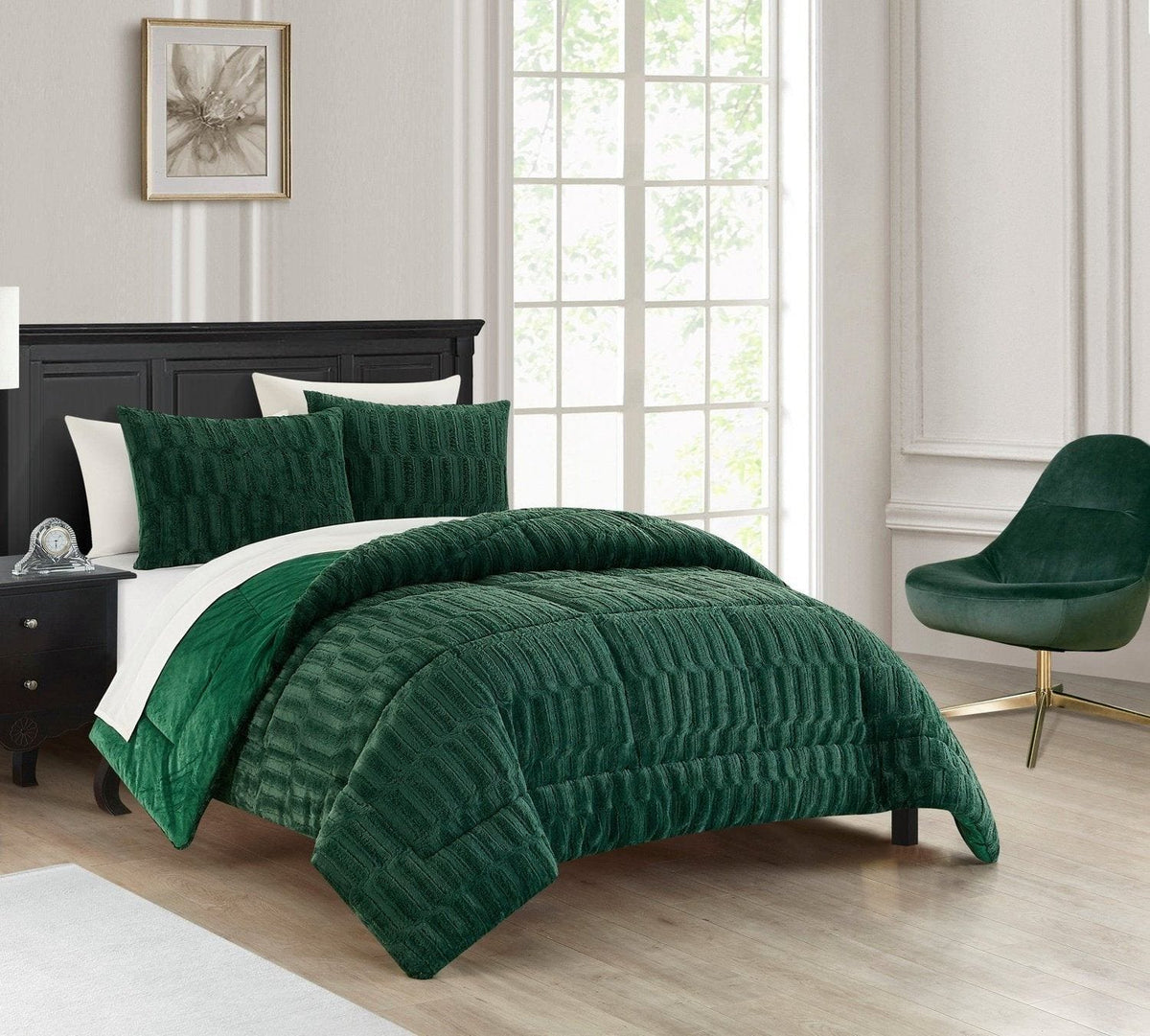 Chic Home Pacifica 7 Piece Faux Fur Comforter Set 
