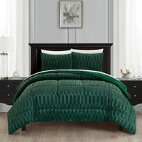 Chic Home Pacifica 7 Piece Faux Fur Comforter Set Green