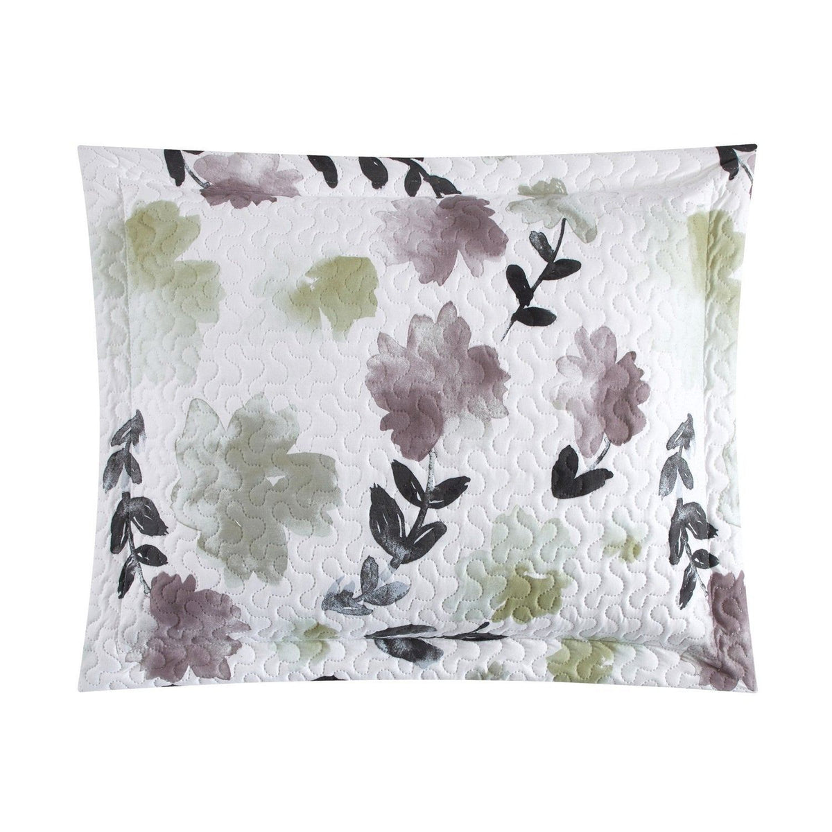 Chic Home Parson Green 3 Piece Reversible Watercolor Floral Print Quilt Set 