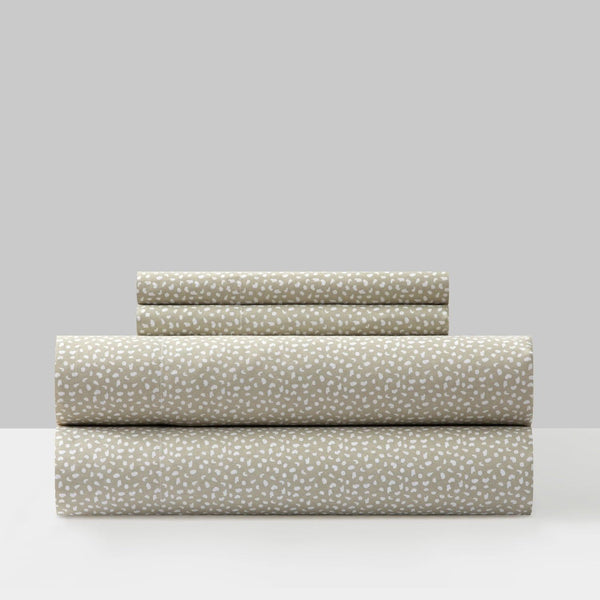 Chic Home Raven 4 Piece Spotted Print Sheet Set Beige