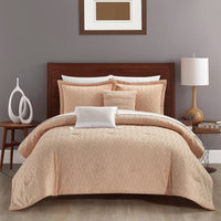 Chic Home Reign 5 Piece Jacquard Comforter Set Blush