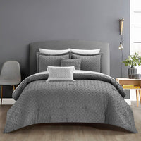 Chic Home Reign 5 Piece Jacquard Comforter Set Grey