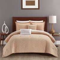 Chic Home Reign 9 Piece Jacquard Comforter Set Blush