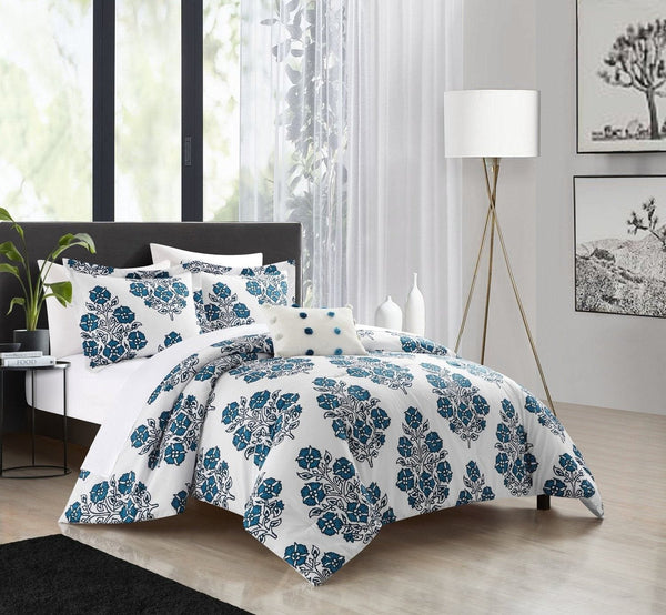Chic Home Riley 4 Piece Floral Medallion Print Comforter Set 