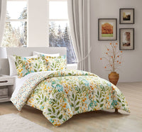Chic Home Robin 7 Piece Reversible Floral Print Duvet Cover Set 