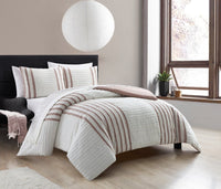 Chic Home Salma 3 Piece Cotton Jacquard Duvet Cover Set 