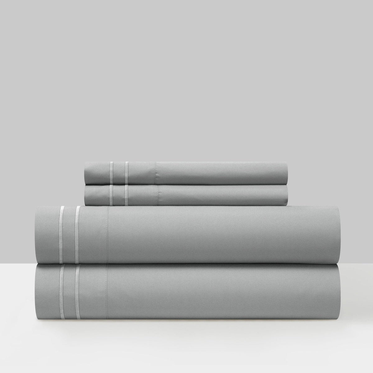 Chic Home Savannah 4 Piece Embroidered Sheet Set Grey