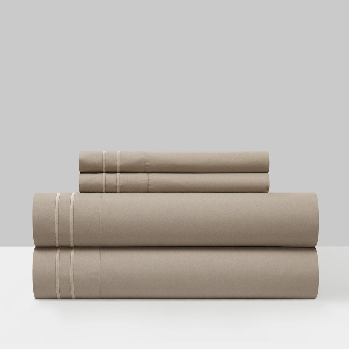 Chic Home Savannah 4 Piece Embroidered Sheet Set Taupe