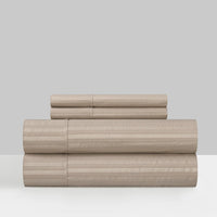 Chic Home Siena 4 Piece Striped Sheet Set Taupe