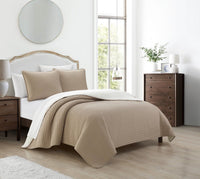 Chic Home St Paul 3 Piece Sherpa Lined Quilt Set 
