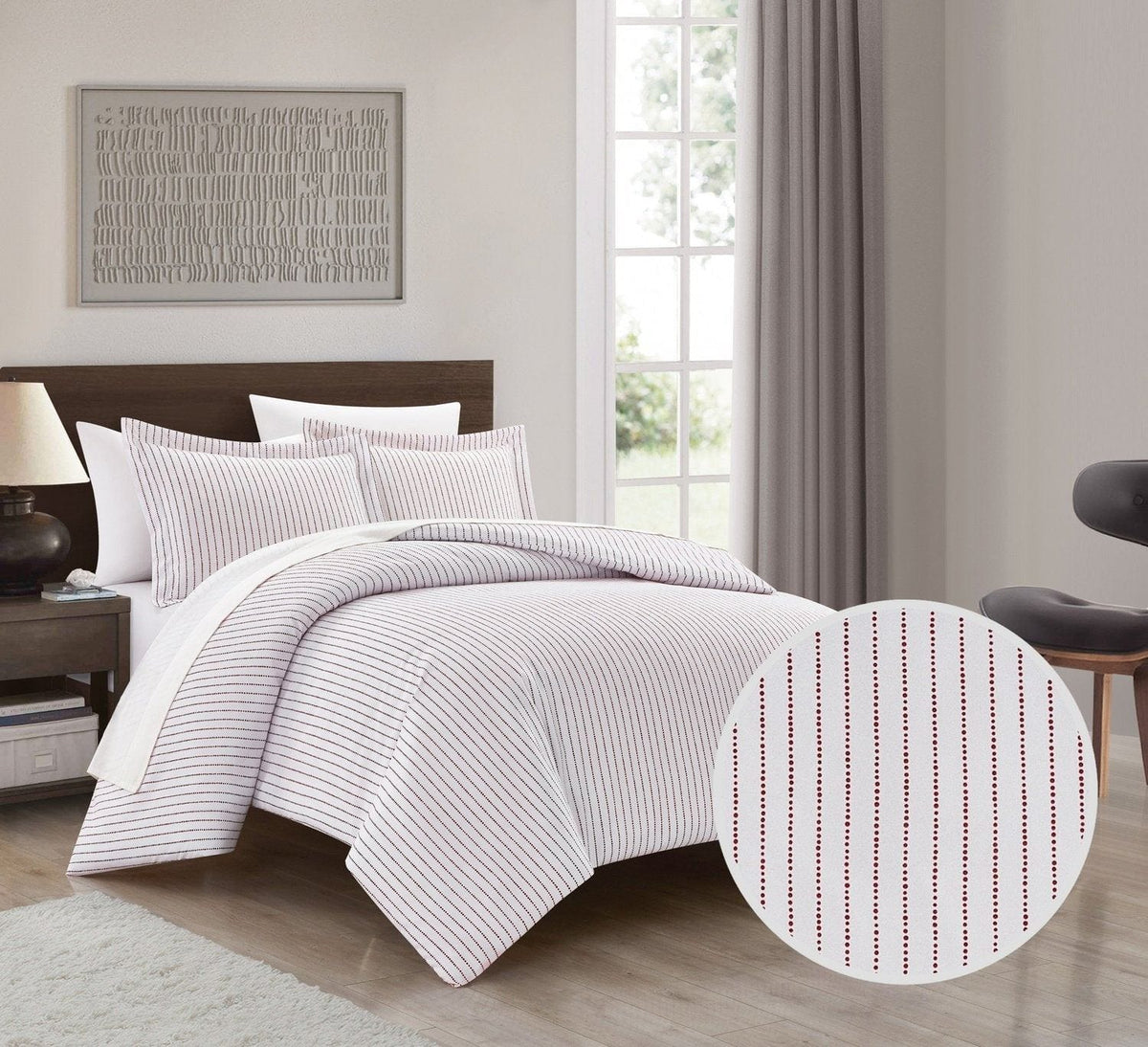 Chic Home Wesley 3 Piece Striped Duvet Cover Set 