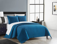 Chic Home Xavier 3 Piece Square Tile Pattern Quilt Set 