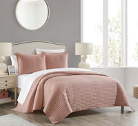 Chic Home Xavier 3 Piece Square Tile Pattern Quilt Set 