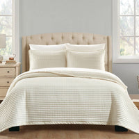 Chic Home Xavier 3 Piece Square Tile Pattern Quilt Set Beige