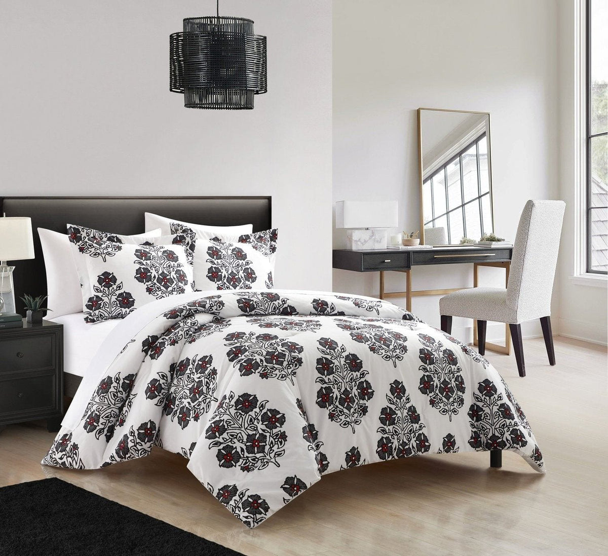 Chic Home Yazmin 3 Piece Floral Medallion Print Duvet Cover Set 