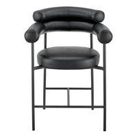 Iconic Home Chubby Faux Leather Counter Stool 