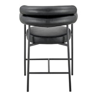 Iconic Home Chubby Faux Leather Counter Stool 