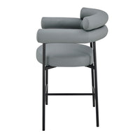 Iconic Home Chubby Faux Leather Counter Stool 