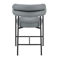 Iconic Home Chubby Faux Leather Counter Stool 