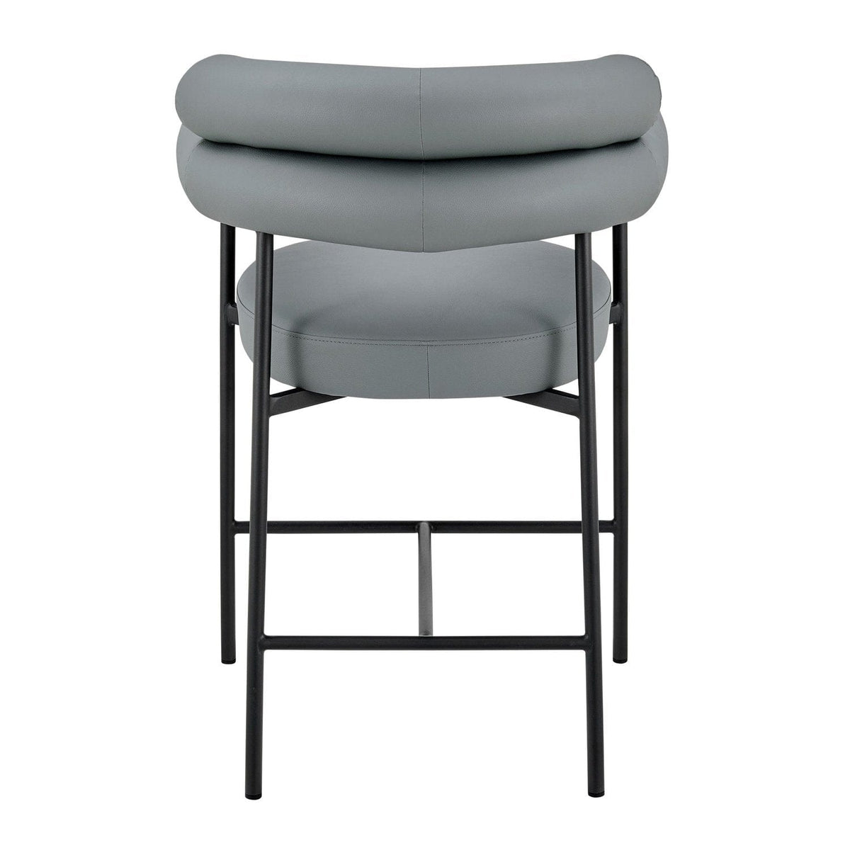 Iconic Home Chubby Faux Leather Counter Stool 