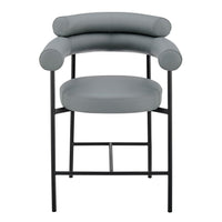 Iconic Home Chubby Faux Leather Counter Stool 