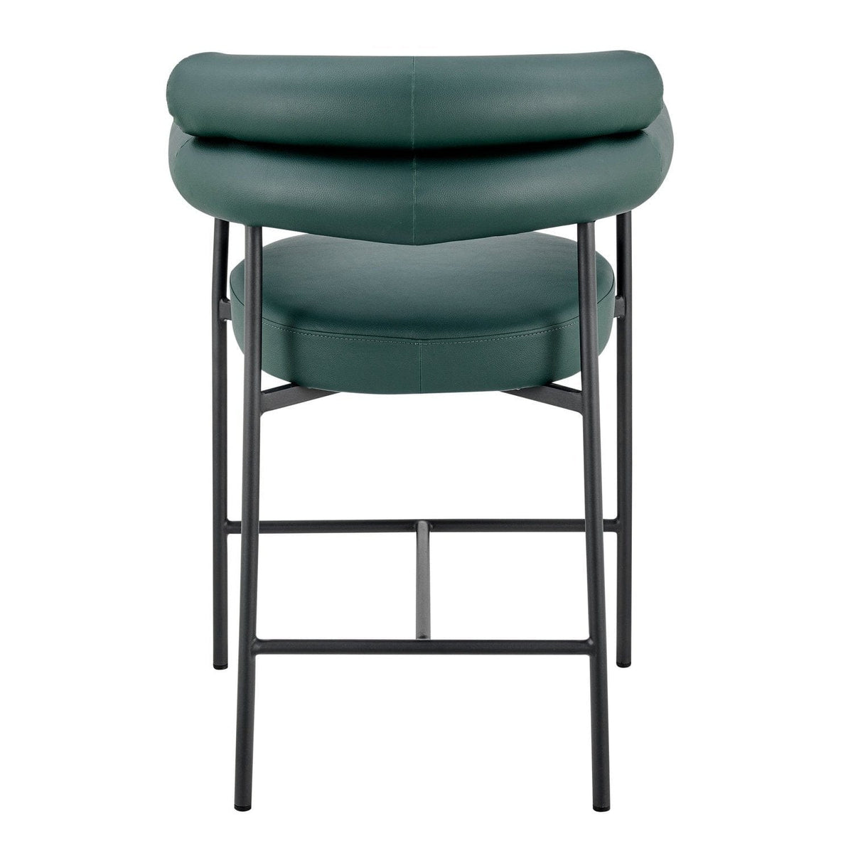 Iconic Home Chubby Faux Leather Counter Stool 