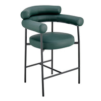 Iconic Home Chubby Faux Leather Counter Stool 