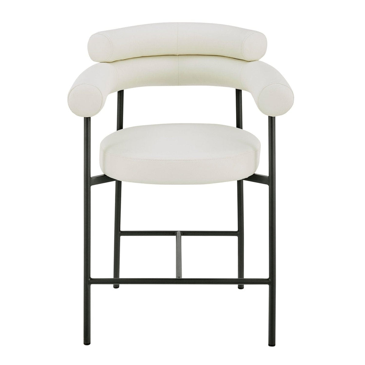 Iconic Home Chubby Faux Leather Counter Stool 