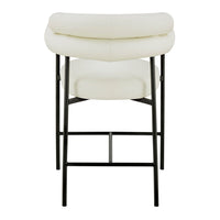 Iconic Home Chubby Faux Leather Counter Stool 