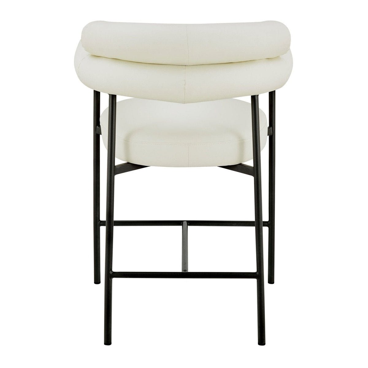 Iconic Home Chubby Faux Leather Counter Stool 