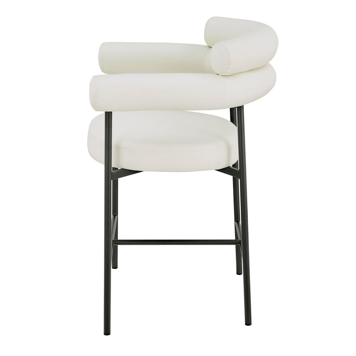 Iconic Home Chubby Faux Leather Counter Stool 