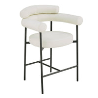 Iconic Home Chubby Faux Leather Counter Stool 