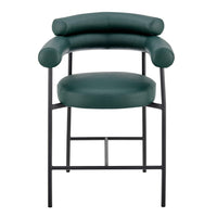 Iconic Home Chubby Faux Leather Counter Stool 