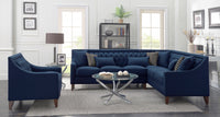Iconic Home Aberdeen Right Facing Linen Tufted Sectional Sofa 