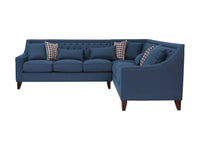 Iconic Home Aberdeen Right Facing Linen Tufted Sectional Sofa 